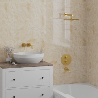 Встраиваемый смеситель для душа Paini Cox 78PJ690TH с термостатом матовое золото